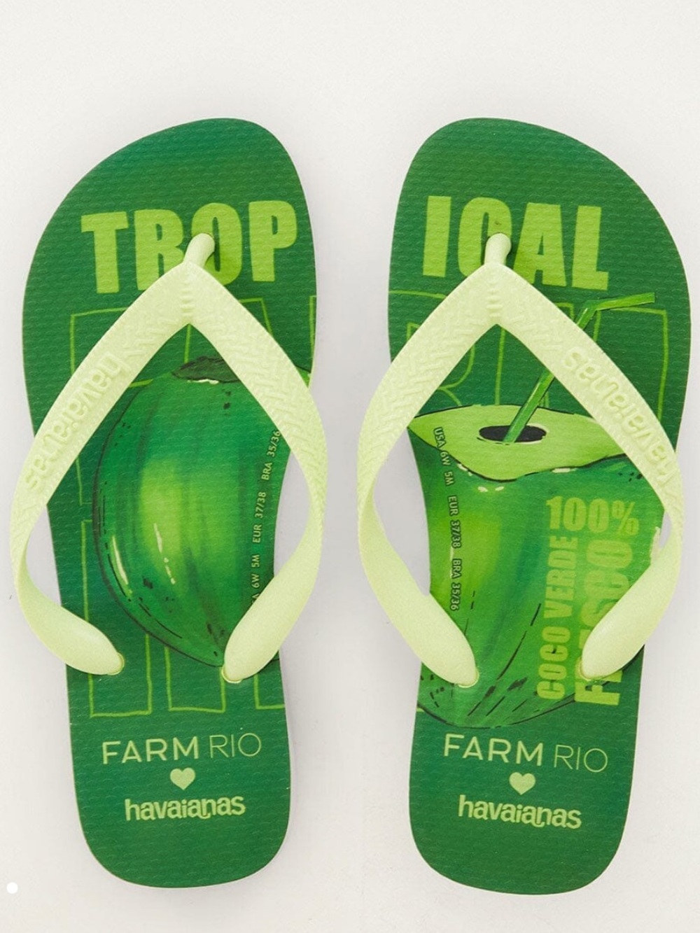 Havaianas Green Tropical Coconut Flip Flop Sandals